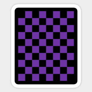 Byzantium and Black Chessboard Pattern Sticker